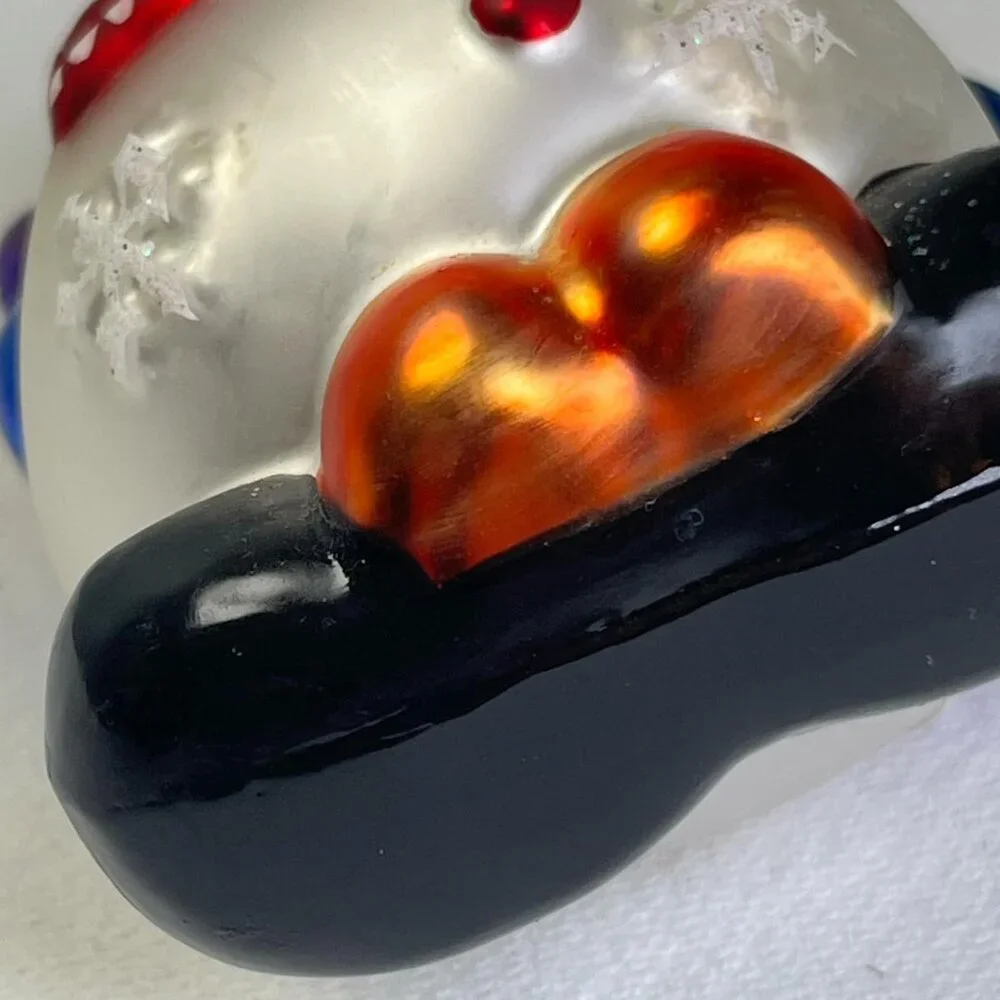 VTG Blown Glass Snowman Christmas Ornament Holiday Decor‎   DEFECTS from AGE
